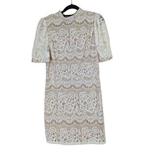 A Calin Flying Tomato Dress Women size M Lace Statement Zip Romantic Feminine